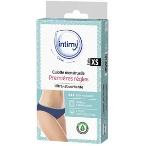 INTIMY CARE CULOTTE MENSTRUELLE PREMIERES REGLES Taille XS 1 unitéVendu paratida-santediscount