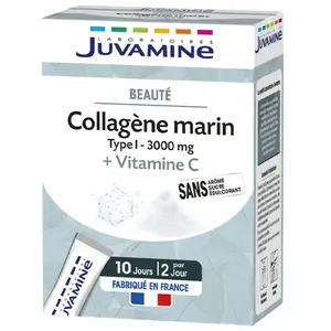 Comparateur de prix : JUVAMINE COLLAGÈNE MARIN 3000 mg Beauté 20 sticks de poudre à diluer