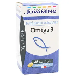 Comparateur de prix : Juvamine Santé Cardio-Vasculaire Oméga 3 45 capsules