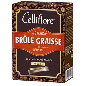 Celliflore Café Instantané Arabica Brûle Graisse 10 Sticks pas cher