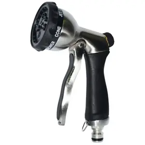 Comparateur de prix : Pistolet arrosage lavage métal brossé rapide pomme 7 jets BOUTTE