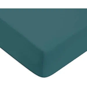 Future Home Drap housse en coton 57 fils uni bonnet 25cm canard 90x190cm COTON UNIS 90 x 190 cm pas cher