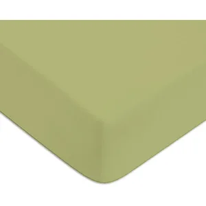 Future Home Drap housse en coton 57 fils uni bonnet 25cm tilleul 140x190cm COTON UNIS 140 x 190 cm pas cher