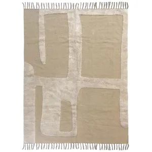 Future Home Tapis déco à franges abstrait en coton pas cher