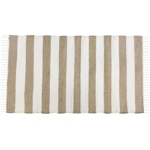 Future Home Tapis déco à rayures en fibre naturelle et coton