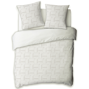 Parure de lit Housse + 2 taies 240x220 cm TREILLIS pas cher
