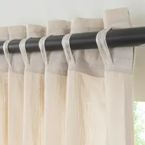 Comparateur de prix : Rideau uni en gaze de coton pattes cachées à l'unité 140x260cm beige