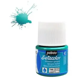 Comparateur de prix : PEBEO Pébéo 295042 Setacolor Opaque 1 Flacon Turquoise Moiré 45 ML