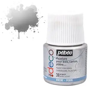 Comparateur de prix : PEBEO Peinture acrylique - Pébéo - P.BO Déco nacrée - Argent - 45ml - Finition mate