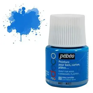 Comparateur de prix : Peinture P.BO Déco bleu caraibe mat 45ml Pebeo