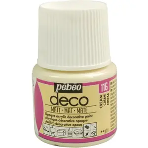 Comparateur de prix : Peinture acrylique - Pébéo - Déco - Crème - 45 ml - Finition mat