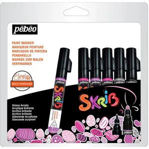 Comparateur de prix : Pebeo Marqueur Acrylique Skrib 6 Couleurs Dragées