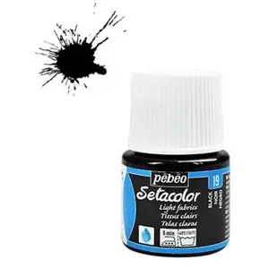 Comparateur de prix : PEBEO Setacolor tissus clairs 45ml noir