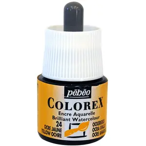 Comparateur de prix : Pébéo Encre Aquarelle Colorex - Plusieurs coloris disponibles - 45 ml Ocre Jaune