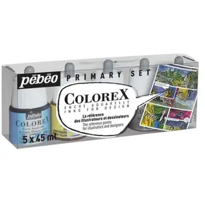 Pebeo 5 encres Colorex pour peinture aquarelle - 5 x 45 ml pas cher