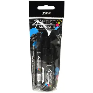 Comparateur de prix : Pebeo Pébéo 580893 4artist Marqueur 2 Pointes Aluminium Noir 2/8 Mm