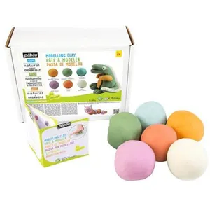 Comparateur de prix : Pâte à modeler enfant 100% naturelle - Coffret XXL - 6 Pots de 350 gr Pébéo