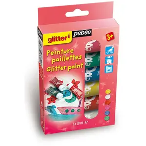 Comparateur de prix : Pébéo Kit Découverte Peinture Paillettes 6 Tubes De 20 Ml Assorties