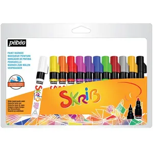 Comparateur de prix : Non communiqué Coffret Skrib Marqueur peinture gouache - Arc en ciel - 12 marqueurs