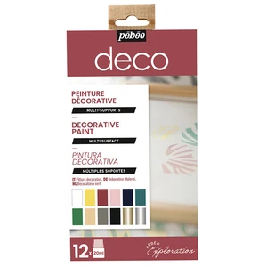 Comparateur de prix : PEBEO Set de 12 peintures base eau multi-supports - 12 x 20 ml