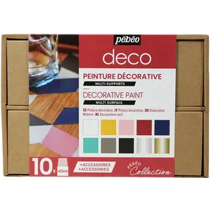 Comparateur de prix : PEBEO Pébéo Coffret Collection deco-10x45ml, Coloris Assortis, 10X45ML