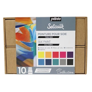 Comparateur de prix : Coffret peinture - PEBEO - SetaSilk - 10 pots de 45 ml - Opaque - Accessoires inclus