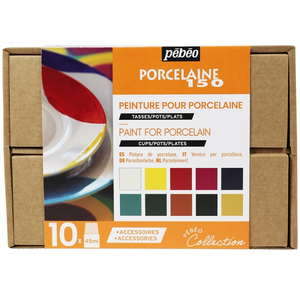 Comparateur de prix : PEBEO Peinture Porcelaine 150 - Coffret collection - 10 pots - 45ml