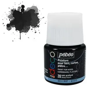 Comparateur de prix : PEBEO Peinture P.BO Déco noir profond brillant 45ml P