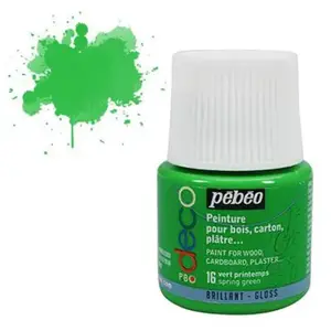 Comparateur de prix : PEBEO Peinture acrylique - Pébéo - P.BO Déco - Vert printemps - 45ml - Brillant