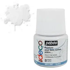 Peinture P.BO Déco blanc brillant 45ml Pebeo pas cher
