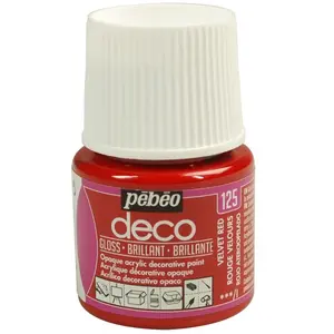 Comparateur de prix : Pebeo Peinture P.BO Déco - Brillant - 45 ml Rouge Velours