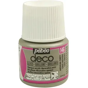 Comparateur de prix : Pebeo Peinture P.BO Déco - Brillant - 45 ml Gris Moyen