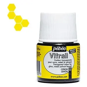 Peinture Vitrail transparente citron 45ml Pebeo pas cher