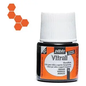 Comparateur de prix : Peinture Vitrail transparente orange 45ml Pebeo