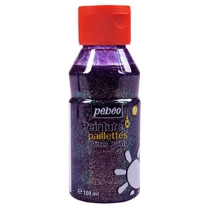Comparateur de prix : Pébéo Peinture paillettée - Violet 150 ml - couleur 806