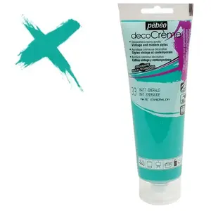 Comparateur de prix : Peinture acrylique - PEBEO - DecoCrème - Couleur Emeraude - 120 ml - Finition Mat