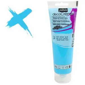 Pébéo Peinture acrylique - DecoCrème - Bleu lumière - 120 ml - Finition Mat - Pour adultes