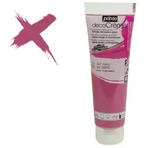 Pébéo Peinture Acrylique Texture Crème pour la Décoration - Finition Mate - 120 ML - Pourpre pas cher