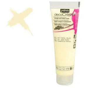 Comparateur de prix : Peinture acrylique - PEBEO - DecoCrème - Jaune pastel - 120 ml - Finition Mat