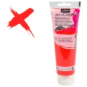 Comparateur de prix : Peinture acrylique - PEBEO - DecoCrème - Rouge passion - 120 ml - Finition Mat