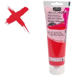 Comparateur de prix : Peinture acrylique - PEBEO - DecoCrème - Rouge volcanique - 120 ml - Finition Mat