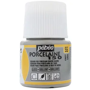 Comparateur de prix : Pebeo Peinture à l'eau brillante pour porcelaine - Gris - 45 ml
