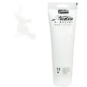 PEBEO Studio Acrylics - blanc de titane - couleur 11 - 250 ml pas cher