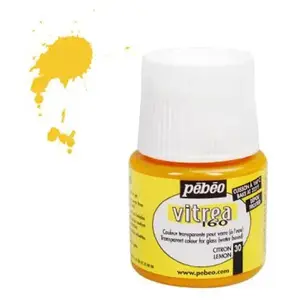 Comparateur de prix : Pebeo 160 Vitrea Flacon de peinture sur verre glacé Citron 45 ml