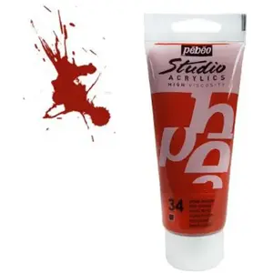 Comparateur de prix : Peinture acrylique - Pébéo - Studio Acrylics - Rouge Ocre - 100 ml - Satiné