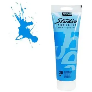 Comparateur de prix : Pébéo Studio acrylics HV - couleur 28 : bleu céruléum - 100 ml