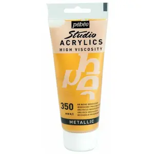 Comparateur de prix : PEBEO Studio acrylics HV - couleur 350 : or riche iridescent - 100 ml