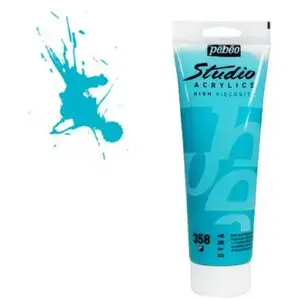 Comparateur de prix : Pébéo Studio acrylics HV - couleur 358 : vert bleu iridescent - 100 ml