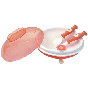 dBb Remond Repas Gray Keep Warm Plate Corail + Cutlery pas cher