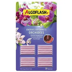 Comparateur de prix : ALGOFLASH Engrais Pour Orchidées - - 20 Bâtonnets - Action Jusqu'A 3 Mois